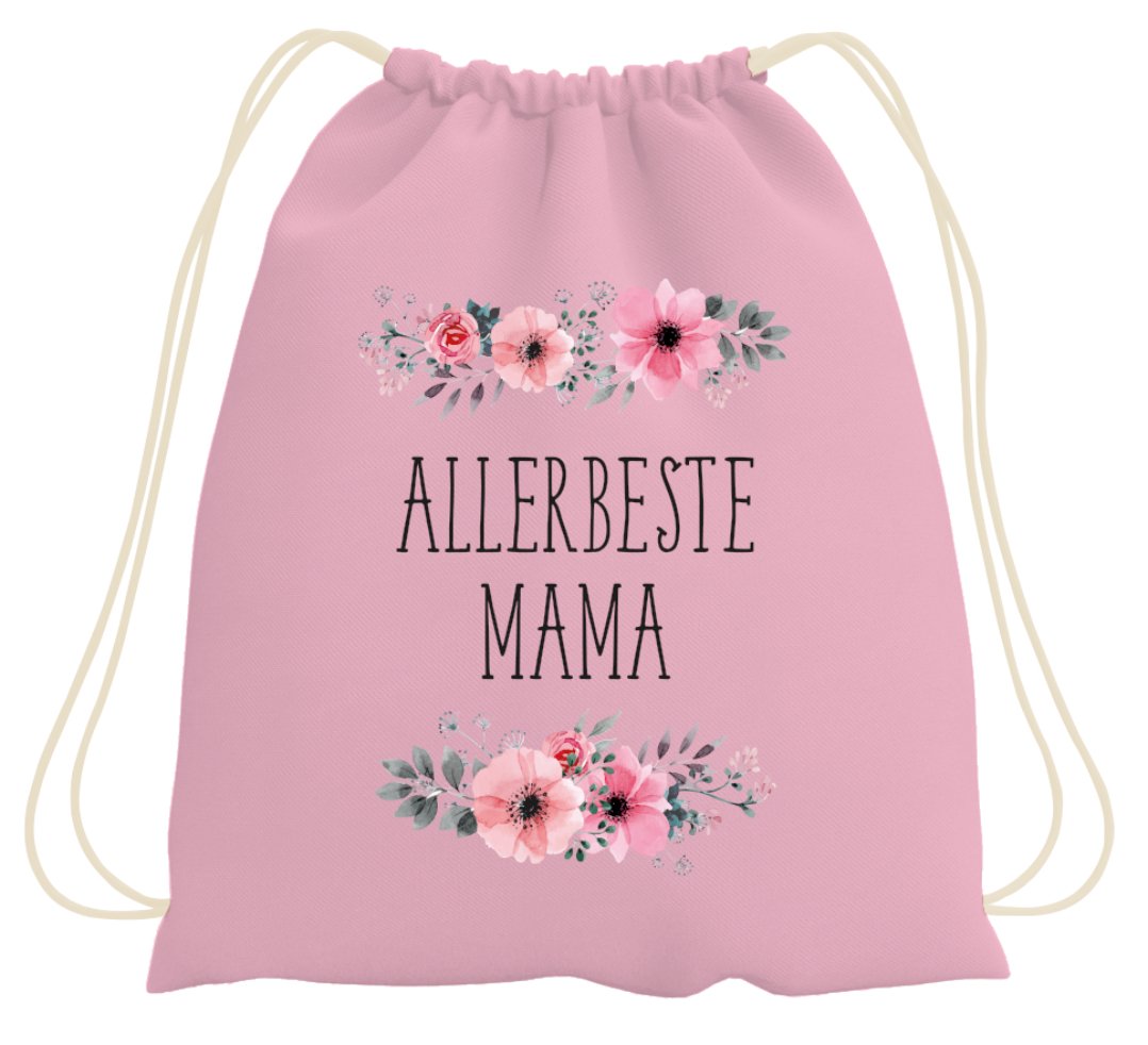 Bild: Turnbeutel - Allerbeste Mama - blumig Geschenkidee