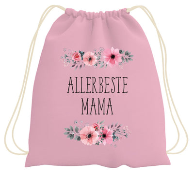 Bild: Turnbeutel - Allerbeste Mama - blumig Geschenkidee