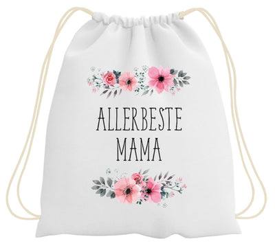 Bild: Turnbeutel - Allerbeste Mama - blumig Geschenkidee