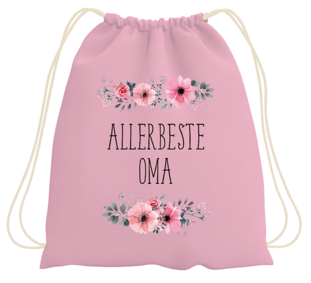 Bild: Turnbeutel - Allerbeste Oma - blumig Geschenkidee
