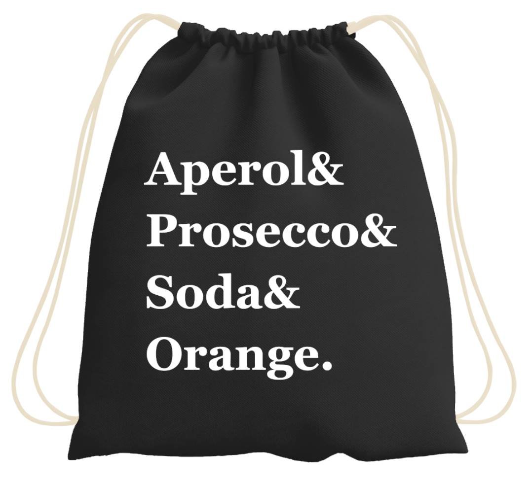 Bild: Turnbeutel - Aperol & Prosecco & Soda & Orange. Geschenkidee