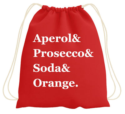 Bild: Turnbeutel - Aperol & Prosecco & Soda & Orange. Geschenkidee