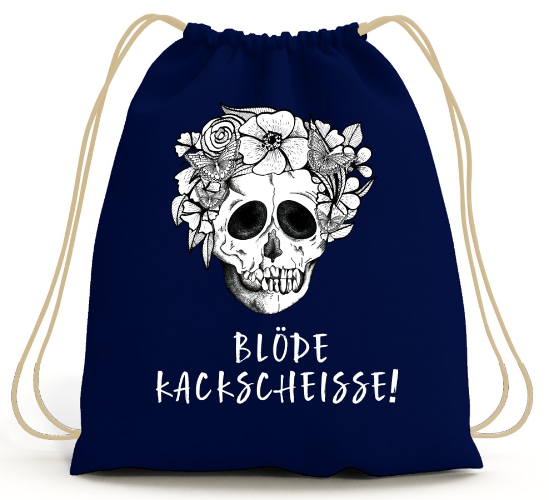 Bild: Turnbeutel - Blöde Kackscheisse! - Totenkopf Geschenkidee