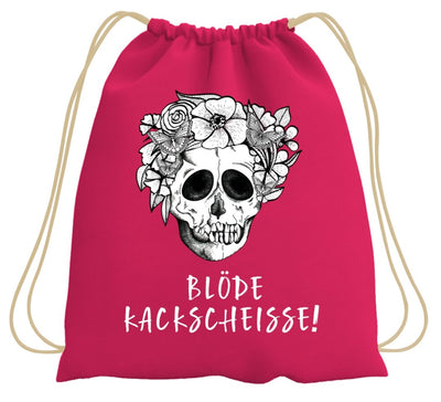 Bild: Turnbeutel - Blöde Kackscheisse! - Totenkopf Geschenkidee