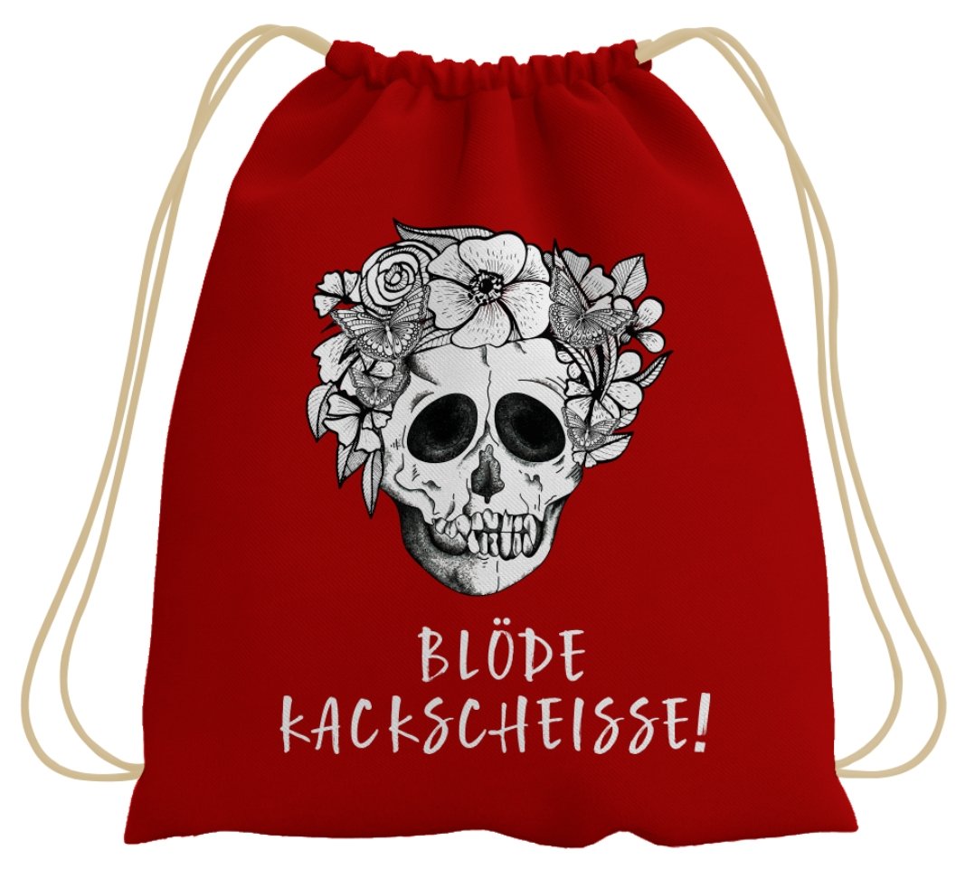 Bild: Turnbeutel - Blöde Kackscheisse! - Totenkopf Geschenkidee