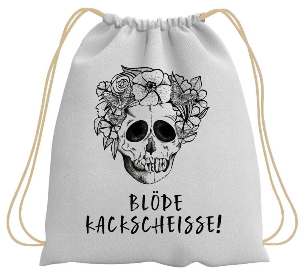 Bild: Turnbeutel - Blöde Kackscheisse! - Totenkopf Geschenkidee