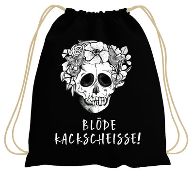 Bild: Turnbeutel - Blöde Kackscheisse! - Totenkopf Geschenkidee