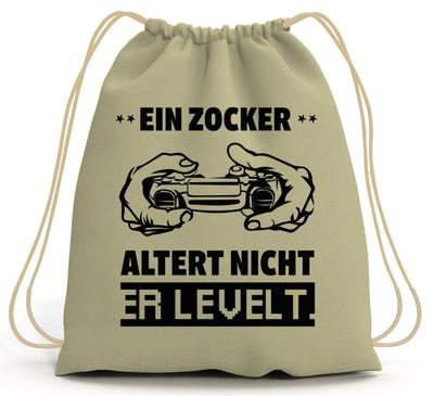 Bild: Turnbeutel - Ein Zocker altert nicht er levelt. - V2 Geschenkidee