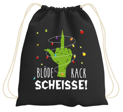 Bild: Turnbeutel - Grinch - Blöde Kackscheisse! (Mittelfinger) Geschenkidee