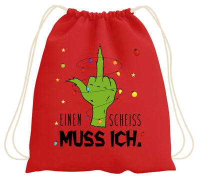 Bild: Turnbeutel - Grinch - Einen Scheiss muss ich. (Mittelfinger) Geschenkidee