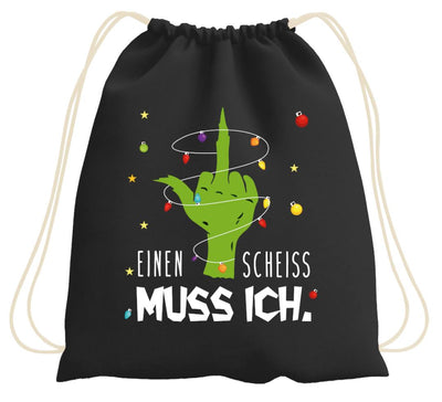 Bild: Turnbeutel - Grinch - Einen Scheiss muss ich. (Mittelfinger) Geschenkidee