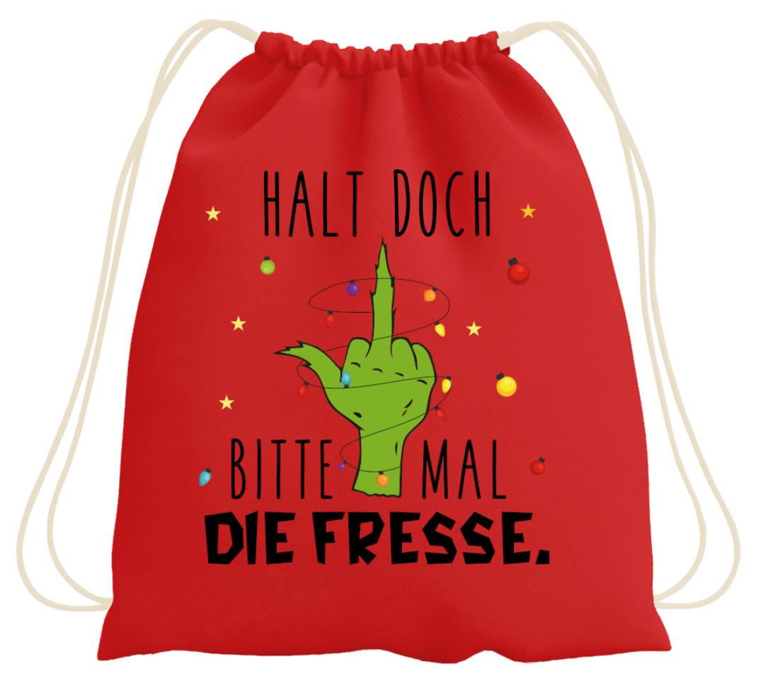 Bild: Turnbeutel - Grinch - Halt doch bitte mal die Fresse. (Mittelfinger) Geschenkidee