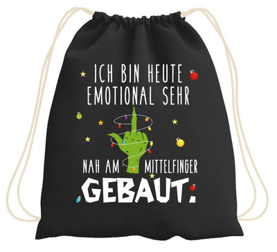 Bild: Turnbeutel - Grinch - Ich bin heute emotional sehr nah am Mittelfinger gebaut. Geschenkidee