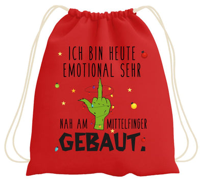 Bild: Turnbeutel - Grinch - Ich bin heute emotional sehr nah am Mittelfinger gebaut. Geschenkidee