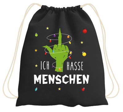 Bild: Turnbeutel - Grinch - Ich hasse Menschen (Mittelfinger) Geschenkidee