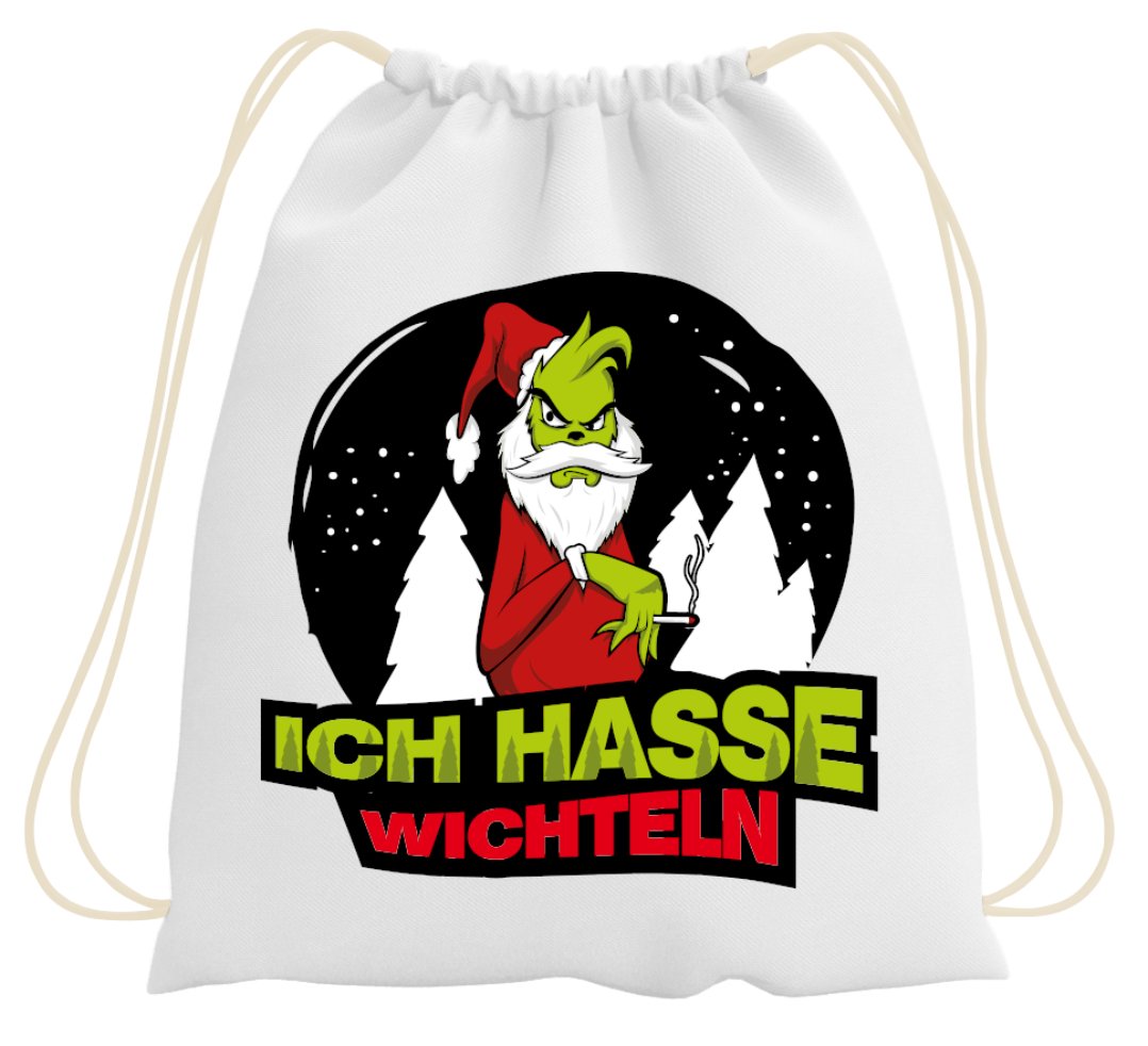 Bild: Turnbeutel - Grinch - Ich hasse Wichteln Geschenkidee