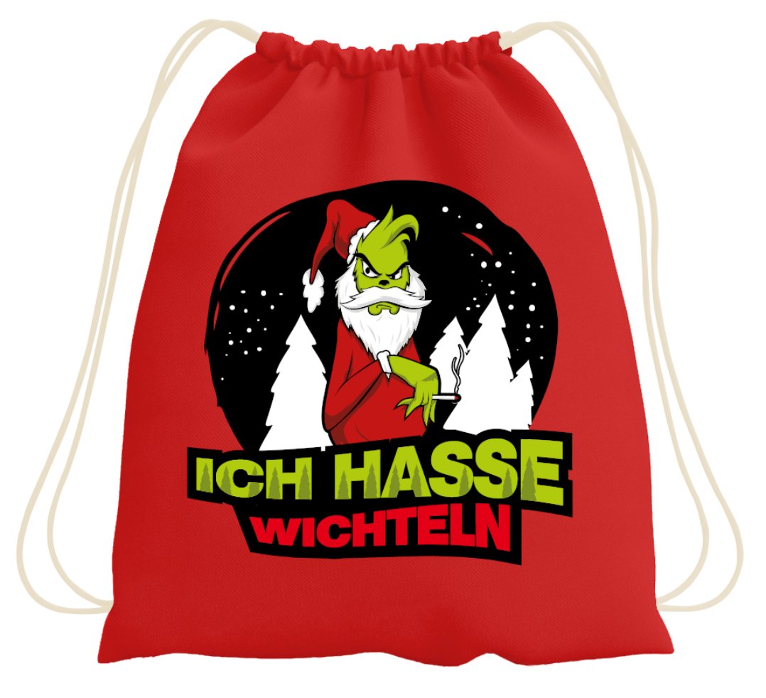 Bild: Turnbeutel - Grinch - Ich hasse Wichteln Geschenkidee