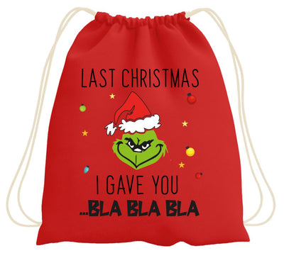 Bild: Turnbeutel - Grinch - Last Christmas I gave you ...bla bla bla (Geischt) Geschenkidee