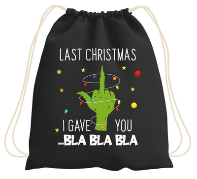 Bild: Turnbeutel - Grinch - Last Christmas I gave you ...bla bla bla (Mittelfinger) Geschenkidee