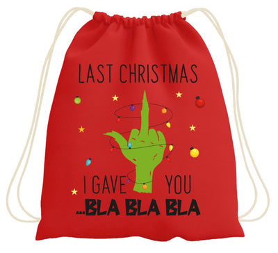 Bild: Turnbeutel - Grinch - Last Christmas I gave you ...bla bla bla (Mittelfinger) Geschenkidee