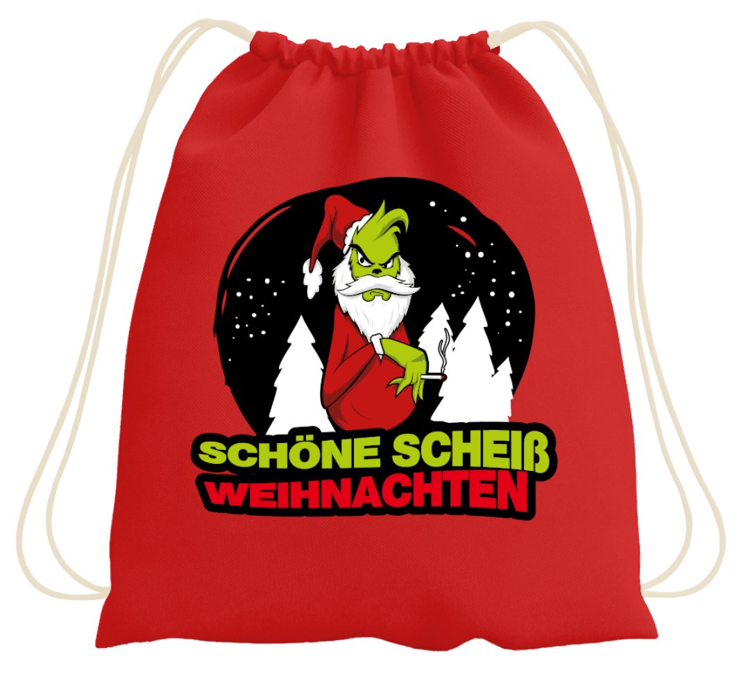 Bild: Turnbeutel - Grinch - Schöne scheiß Weihnachten Geschenkidee