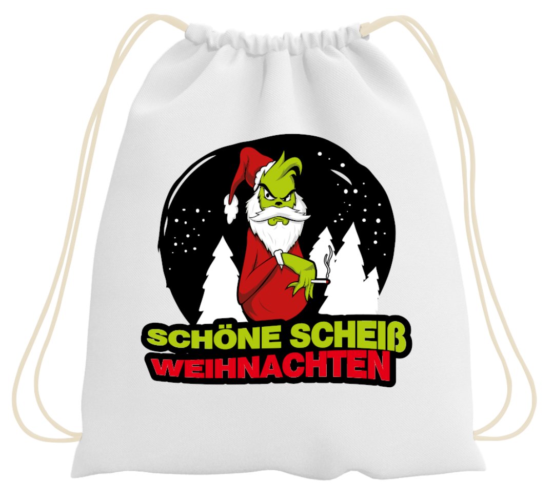 Bild: Turnbeutel - Grinch - Schöne scheiß Weihnachten Geschenkidee