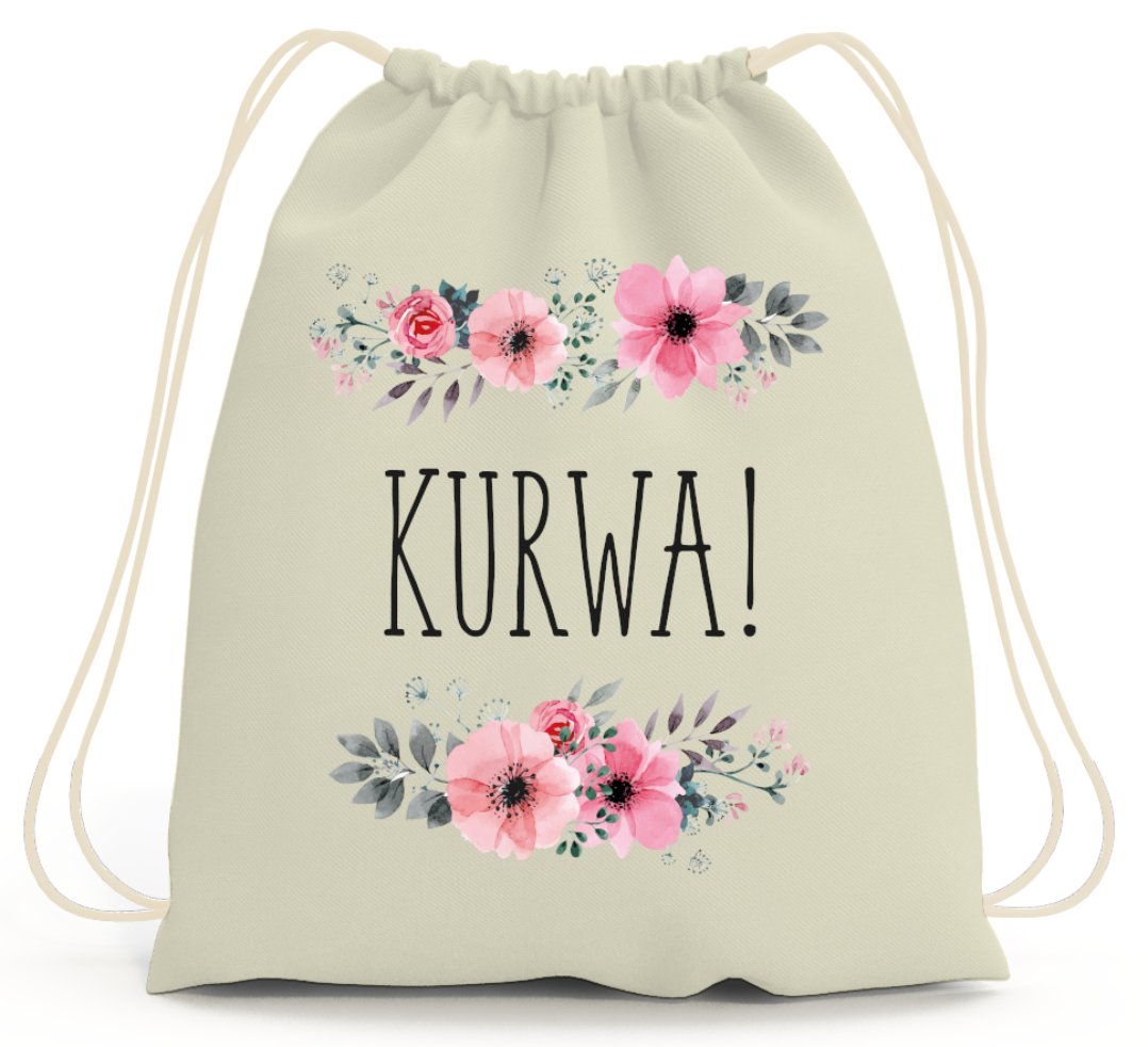 Bild: Turnbeutel - Kurwa! - blumig Geschenkidee