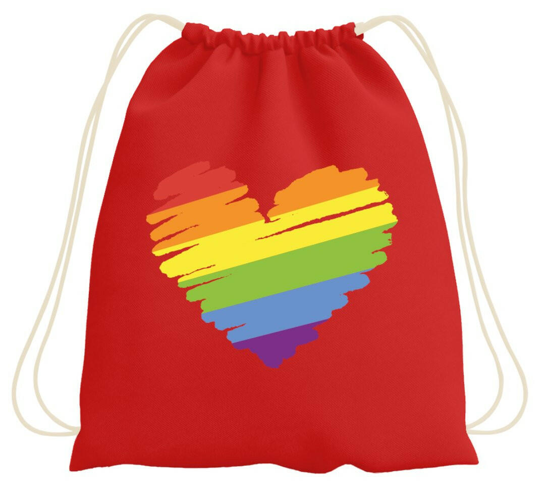 Bild: Turnbeutel - LGBT Regenbogen Herz Geschenkidee