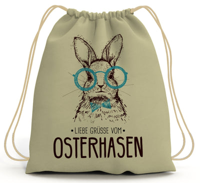 Bild: Turnbeutel - Liebe Grüsse vom Osterhasen (Hase Brille) Geschenkidee
