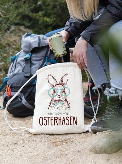 Bild: Turnbeutel - Liebe Grüsse vom Osterhasen (Hase Brille) Geschenkidee