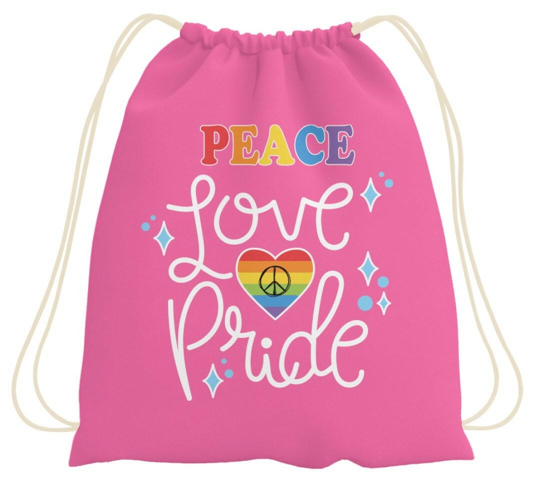 Bild: Turnbeutel - Peace Love Pride Geschenkidee