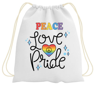 Bild: Turnbeutel - Peace Love Pride Geschenkidee