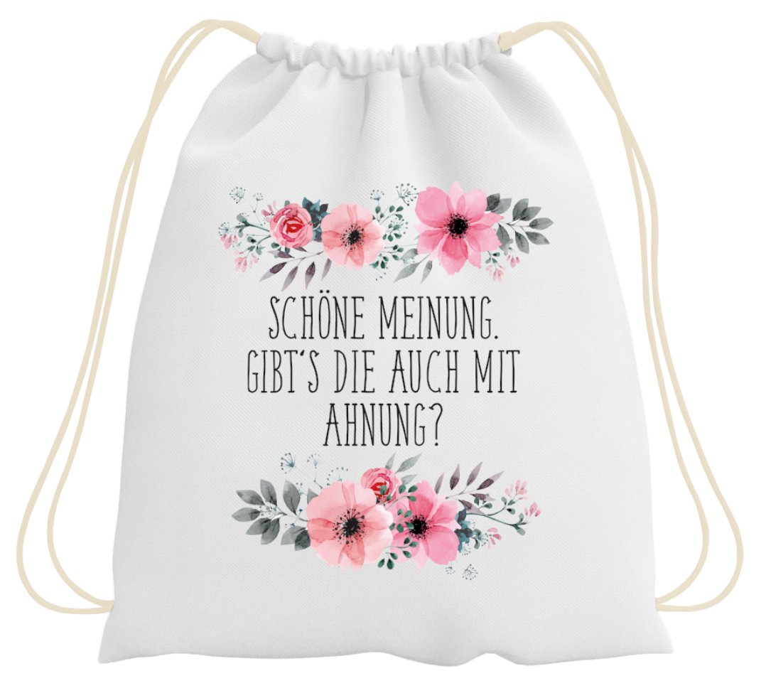 Bild: Turnbeutel - Schöne Meinung. Gibt's die auch mit Ahnung? - blumig Geschenkidee