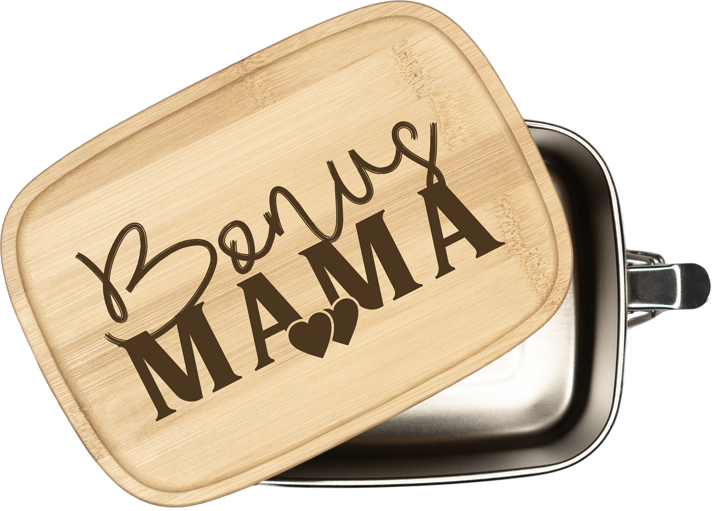 Brotdose - Bonus Mama - Edelstahl mit Bambusdeckel