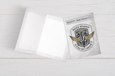 Bild: Geburtstagskarte - Happy Birthday Biker werden nicht grau Das ist Chrom Geschenkidee