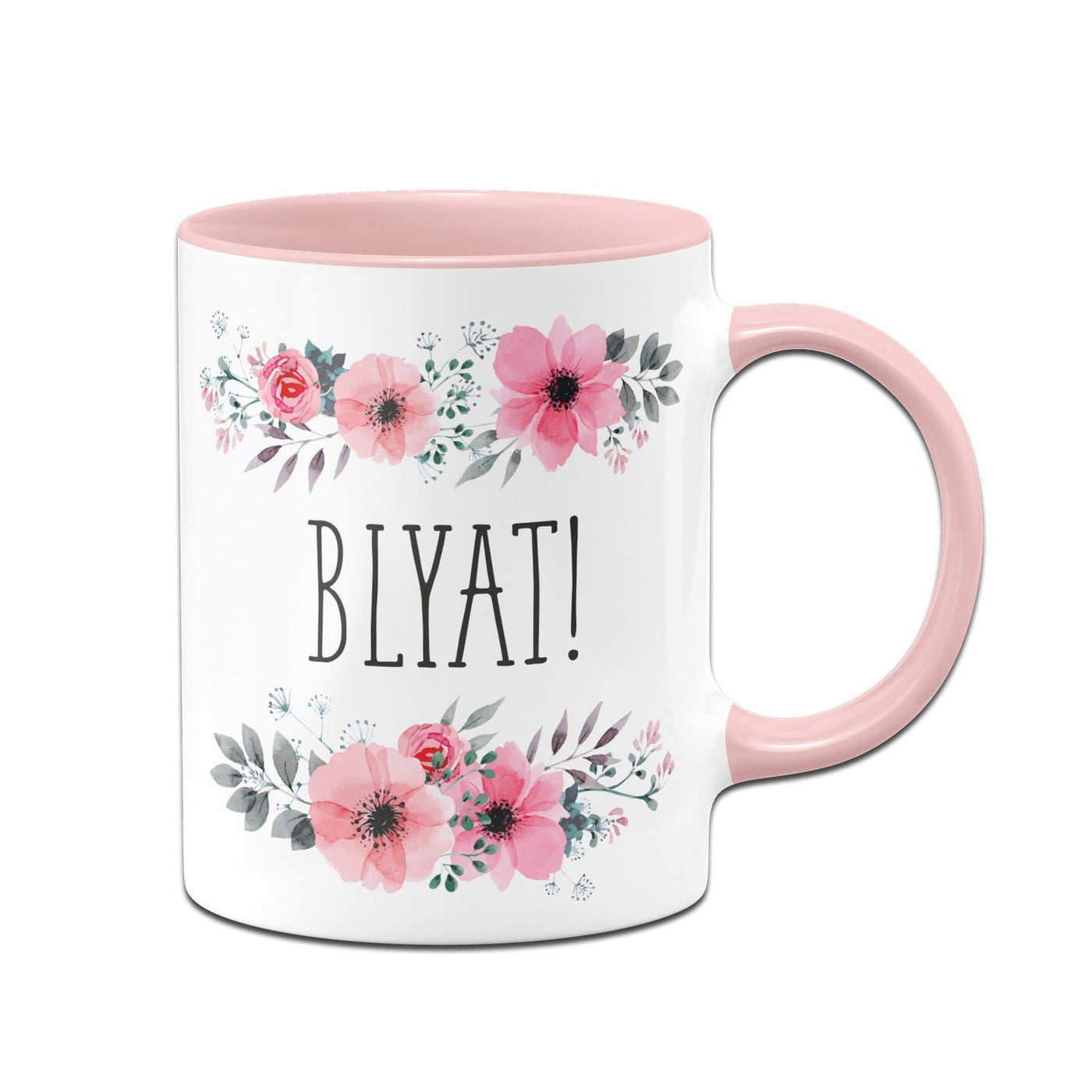 Bild: Tasse - Blyat! - blumig Geschenkidee