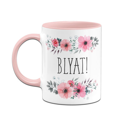 Bild: Tasse - Blyat! - blumig Geschenkidee