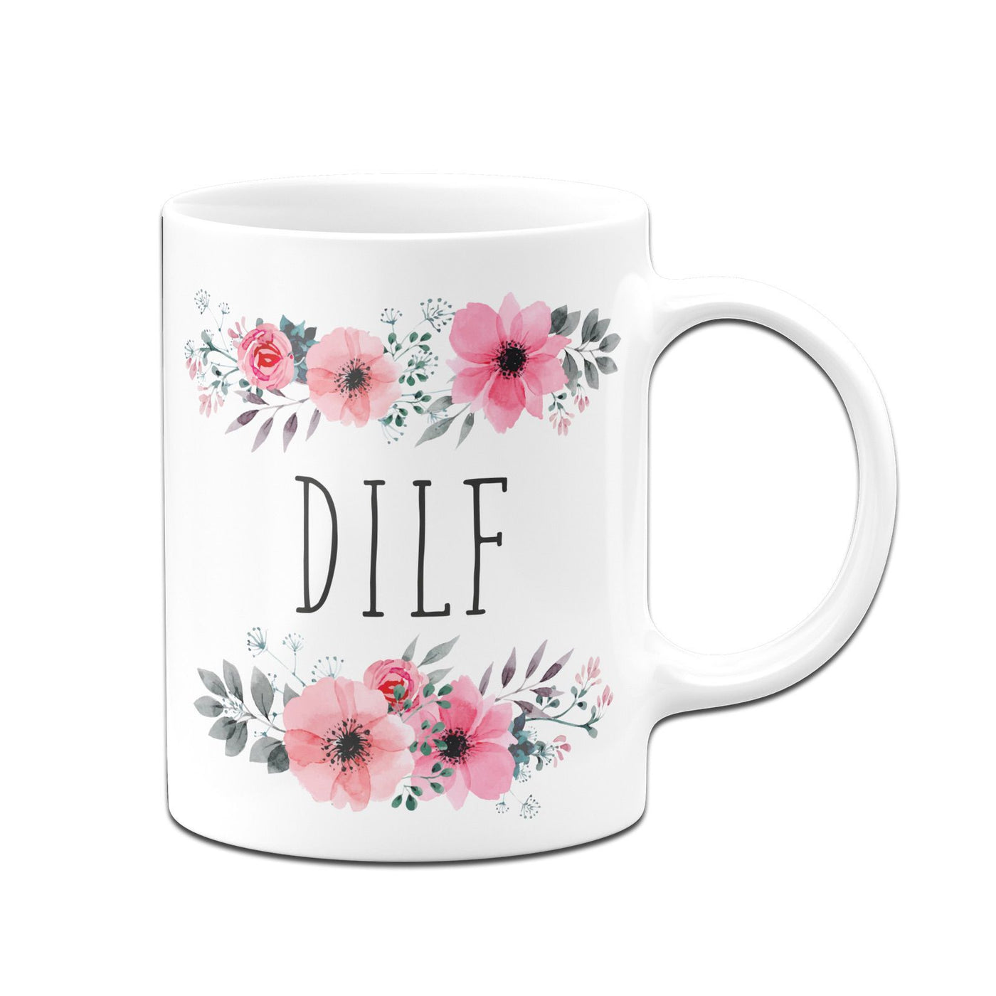 Bild: Tasse - DILF - blumig Geschenkidee