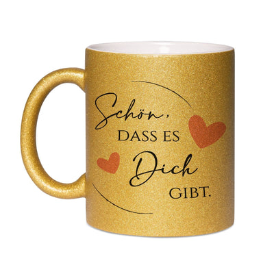 Bild: Glitzertasse - Schön, dass es Dich gibt Geschenkidee