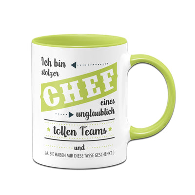 Bild: Tasse - Ich bin stolzer Chef eines unglaublich tollen Teams und ja sie haben mir die Tasse geschenkt Geschenkidee