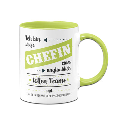 Bild: Tasse - Ich bin stolze Chefin eines unglaublich tollen Teams und ja sie haben mir diese Tasse gesche Geschenkidee