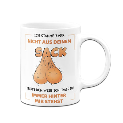 Bild: Tasse - Ich stamme zwar nicht aus Deinem Sack - Bonuspapa Geschenkidee