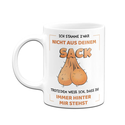 Bild: Tasse - Ich stamme zwar nicht aus Deinem Sack - Bonuspapa Geschenkidee