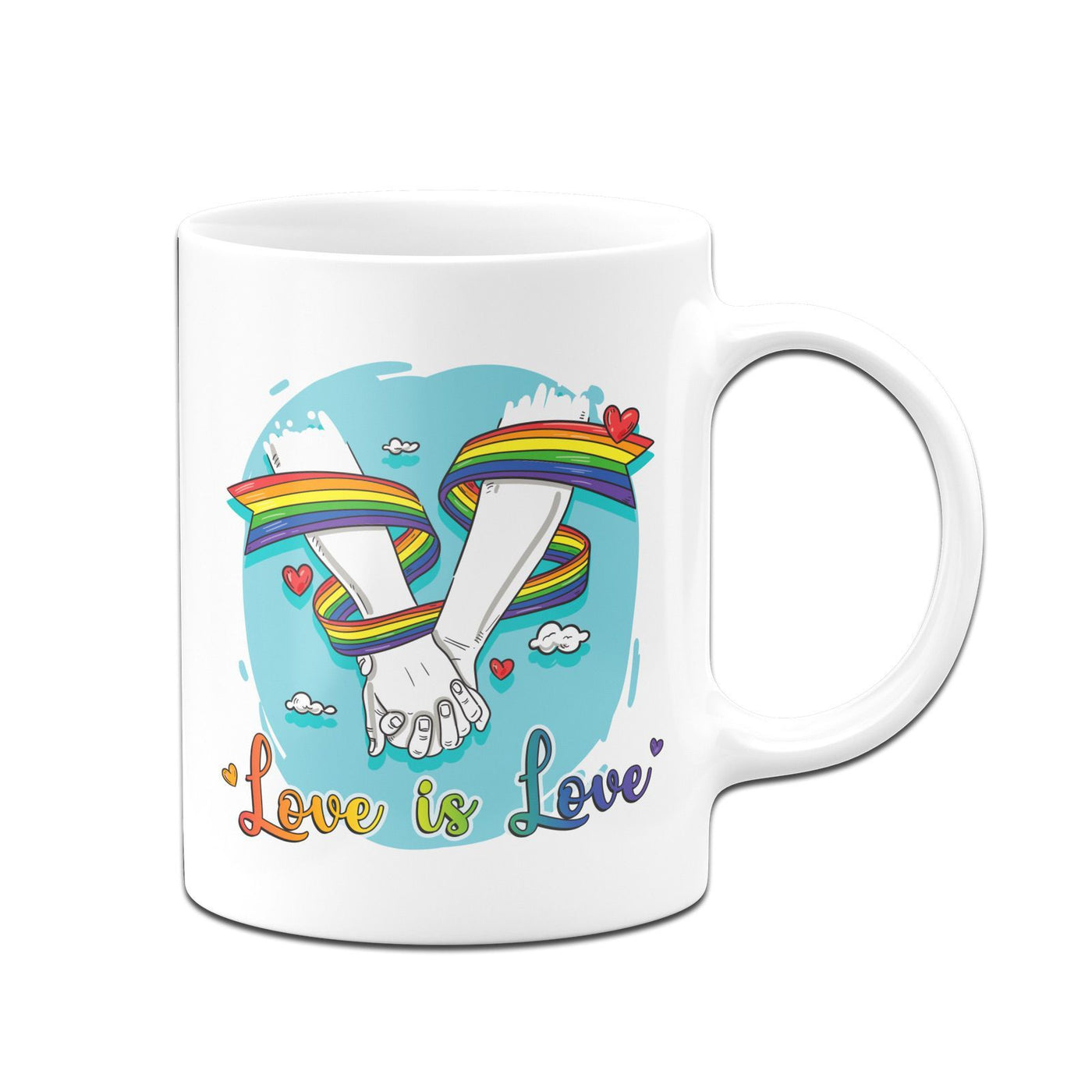 Bild: Tasse - Pride Love is Love Händchen haltend Geschenkidee