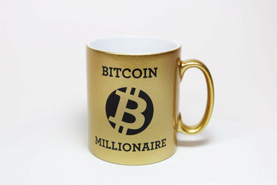 Bild: Tasse - Bitcoin Millionaire - BTC -Goldtasse Geschenkidee