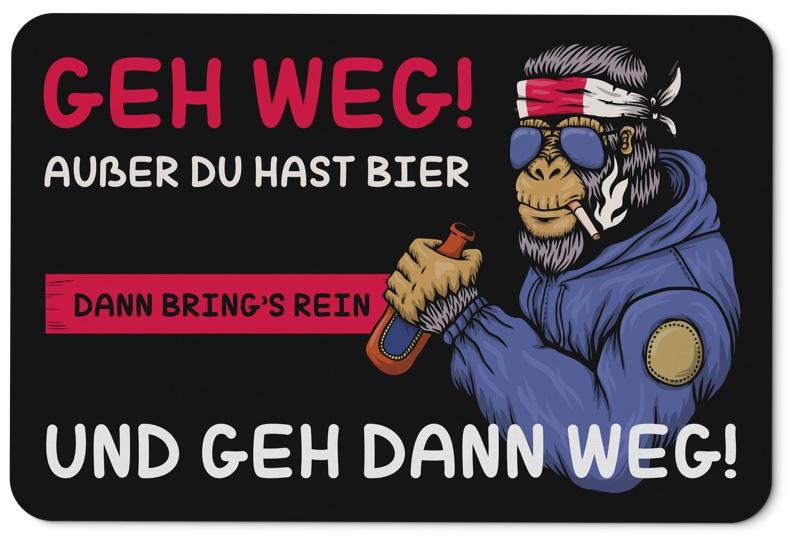 Bild: Fußmatte - GEH Weg außer du hast Bier dann bring´s rein und GEH dann Weg! Geschenkidee