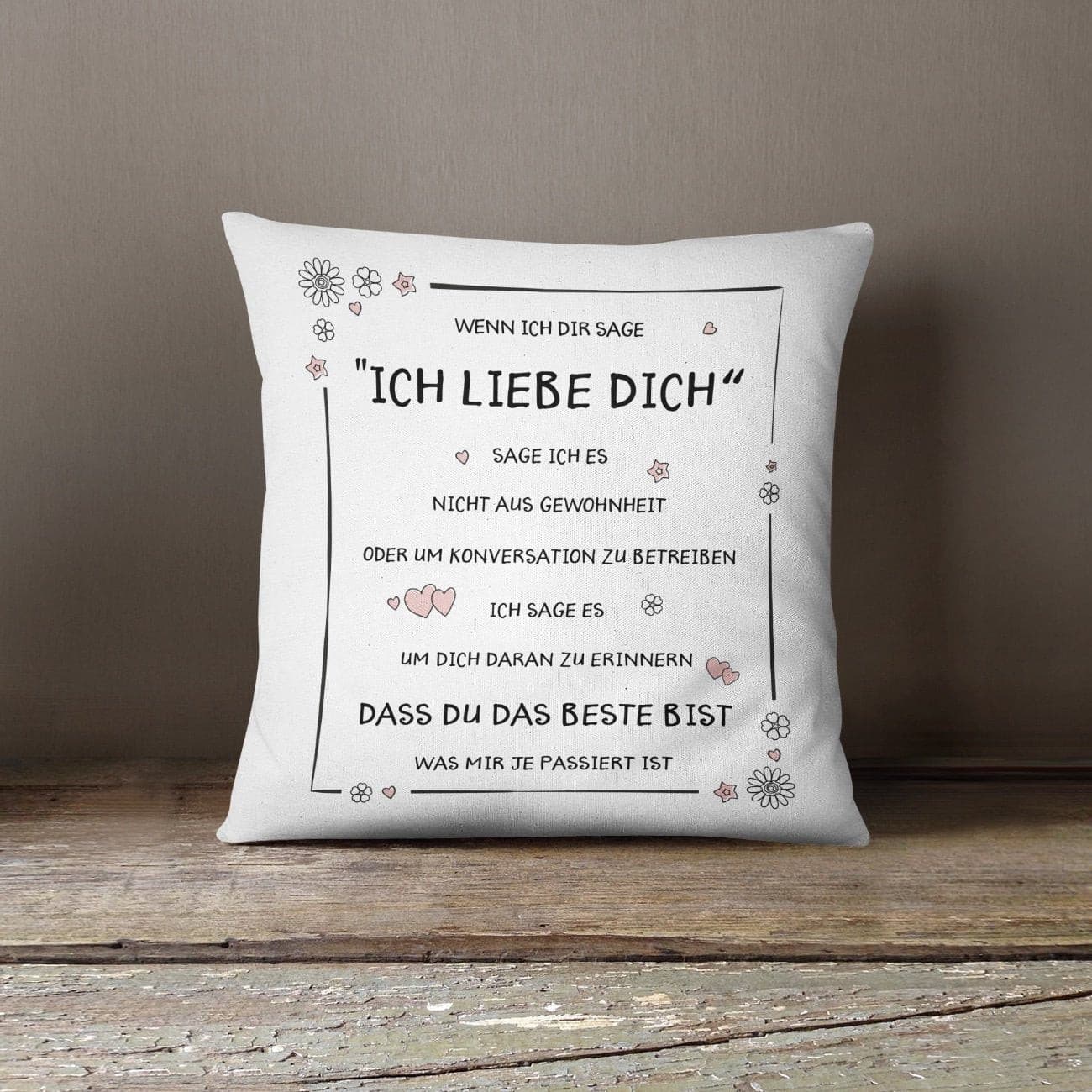 Bild: Kissen Ich liebe Dich, Du bist die Beste Geschenkidee