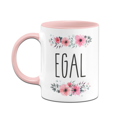 Bild: Tasse - Egal mit Blümchen - blumig Geschenkidee