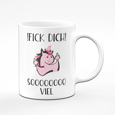 Bild: Tasse - Fick dich sooooo viel mit Einhorn - weiß Geschenkidee