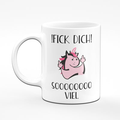 Bild: Tasse - Fick dich sooooo viel mit Einhorn - weiß Geschenkidee